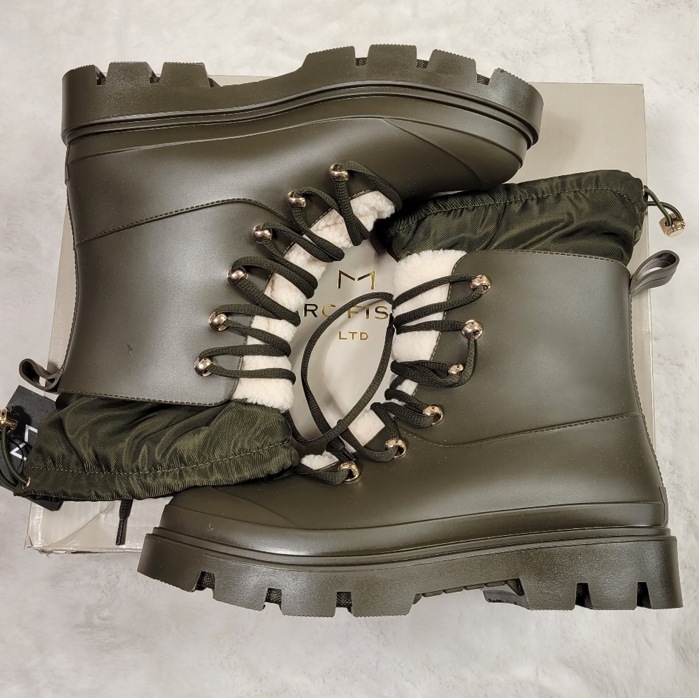 NWT IN ORIGINAL BOX MARC FISHER DARK GREEN 300 FREELY BOOTS US 8